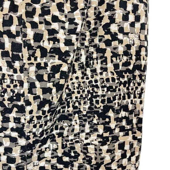 Ann Taylor Womens Beige Black Jersey Knit Stretch Pencil Knee Length Skirt sz 12 - Picture 12 of 16